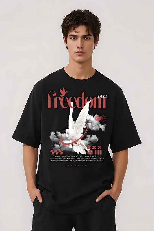 FREEDOM OVERSIZED TEE BLACK