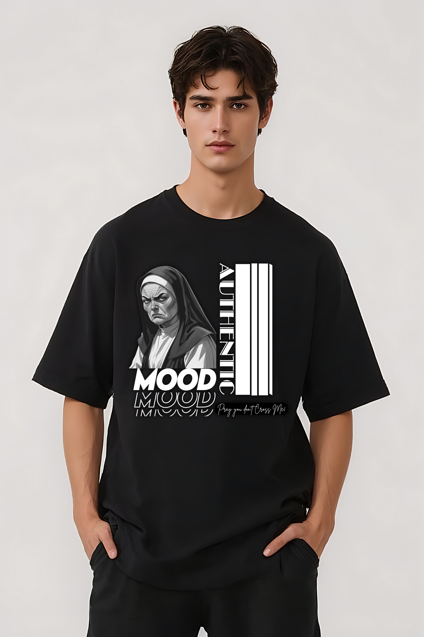 AUTHENTIC MOOD OVERSIZED TEE BLACK