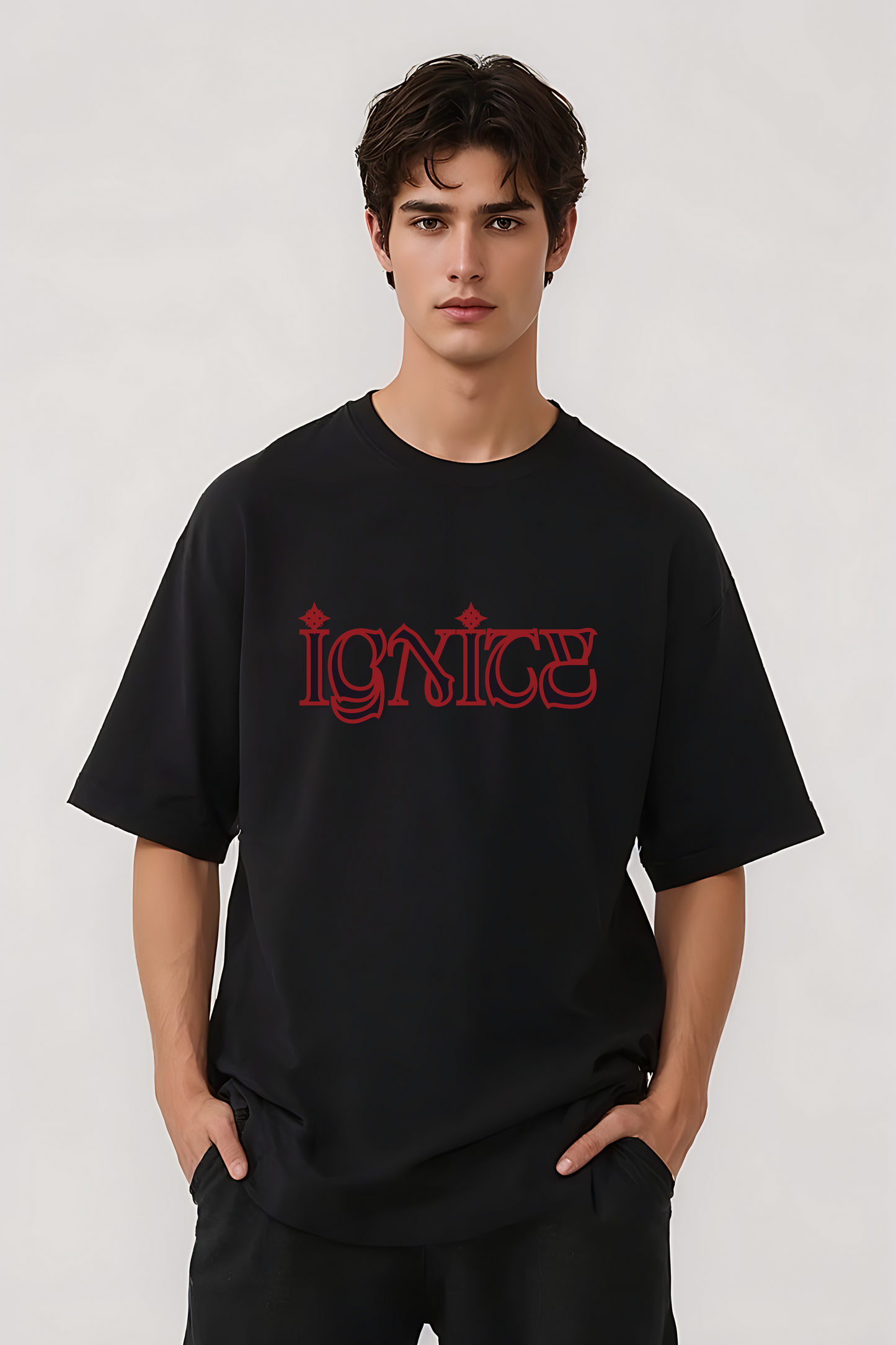 IGNITE GRAPHIC OVERSIZED TEE BLACK