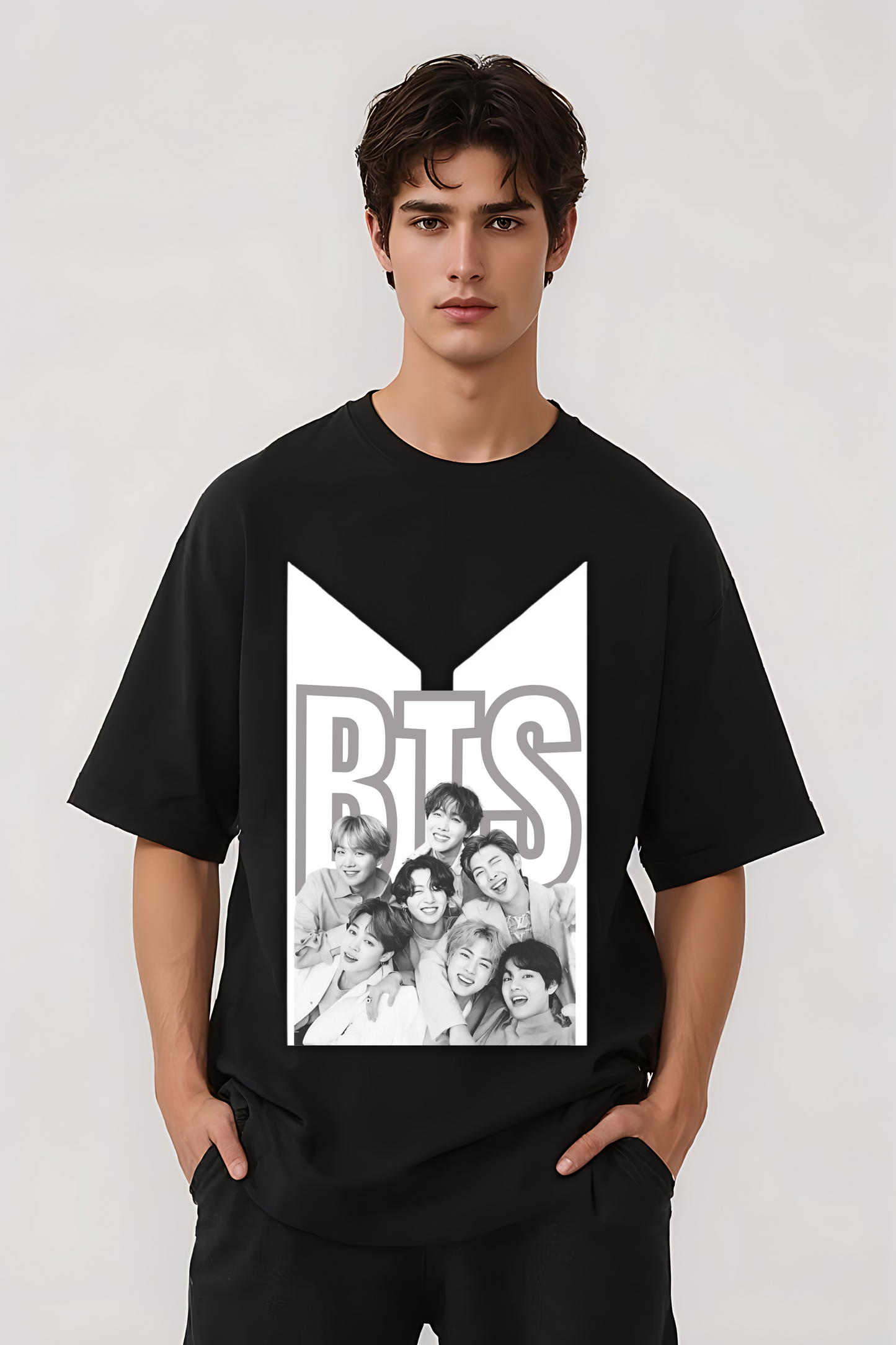 BTS GROUP OVERSIZED TEE-2 BLACK