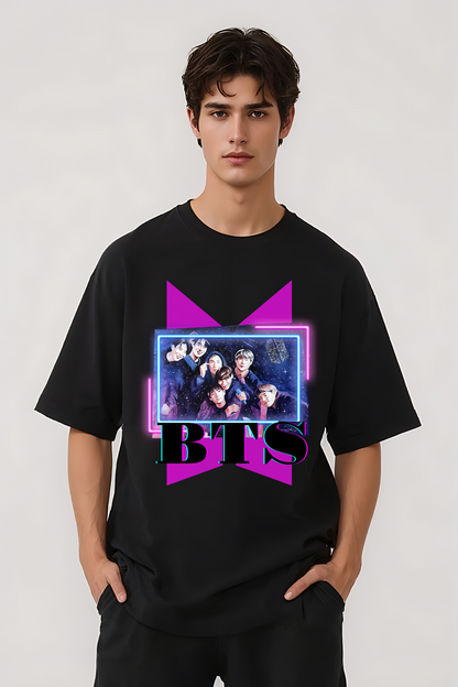 BTS GROUP OVERSIZED TEE BLACK