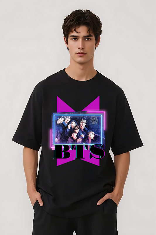 BTS GROUP OVERSIZED TEE BLACK