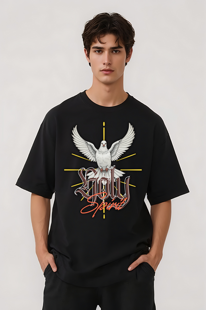 HOLY SPIRIT OVERSIZED TEE BLACK