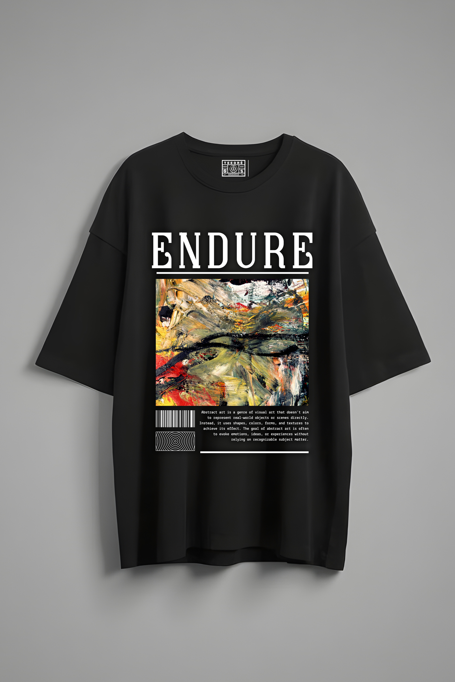 ABSTRACT ART OVERSIZED T-SHIRT BLACK