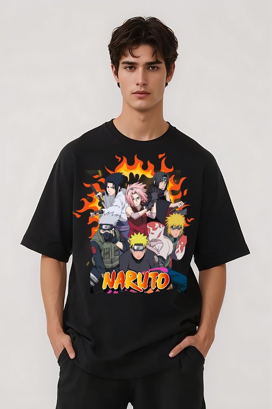 NARUTO SHIPPUDEN OVERSIZED TEE BLACK