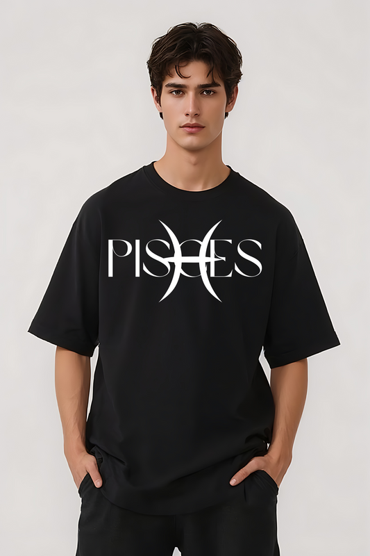 PISCES OVERSIZED TEE BLACK