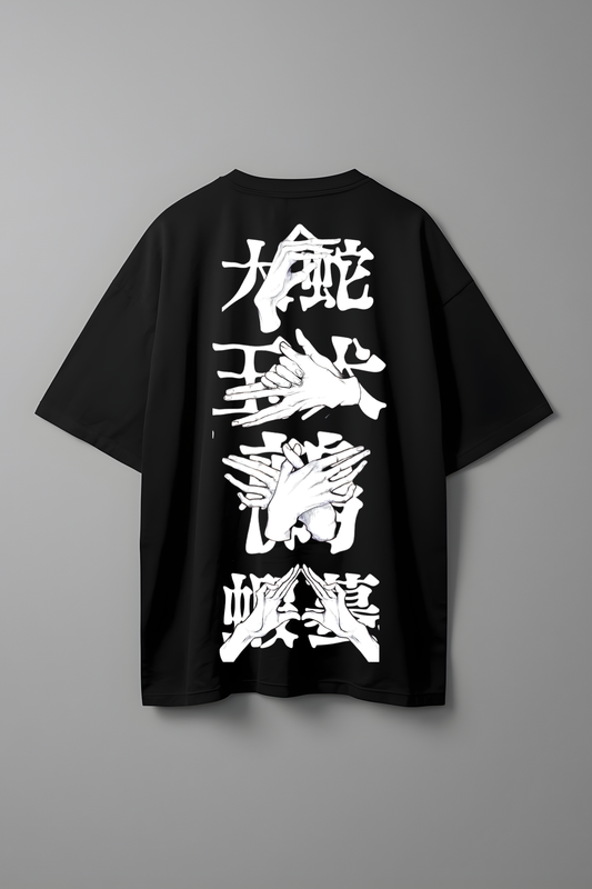 MEGUMI FUSHIGURO OVERSIZED T-SHIRT BLACK