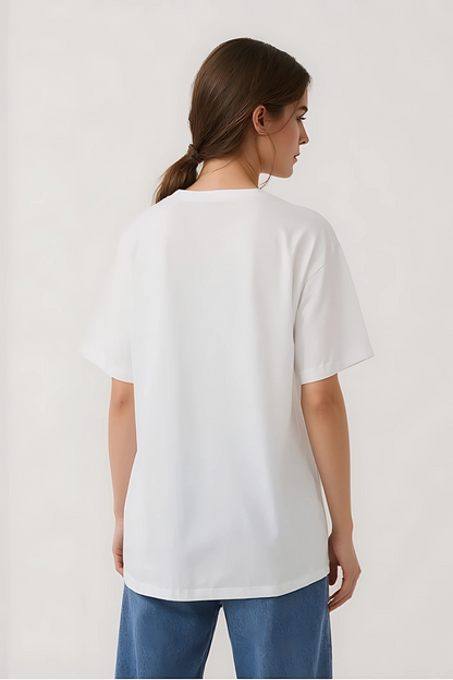 DRAGON GRAPHIC OVERSIZED TEE WHITE