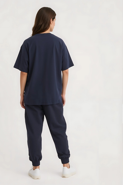 TANJIRO & NEZUKO OVERSIZED TEE NAVY-BLUE