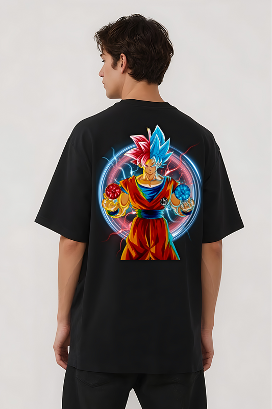 GOKU GRAPHIC OVERSIZED TEE-2 BLACK