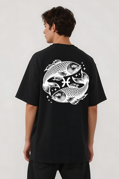 PISCES OVERSIZED TEE BLACK