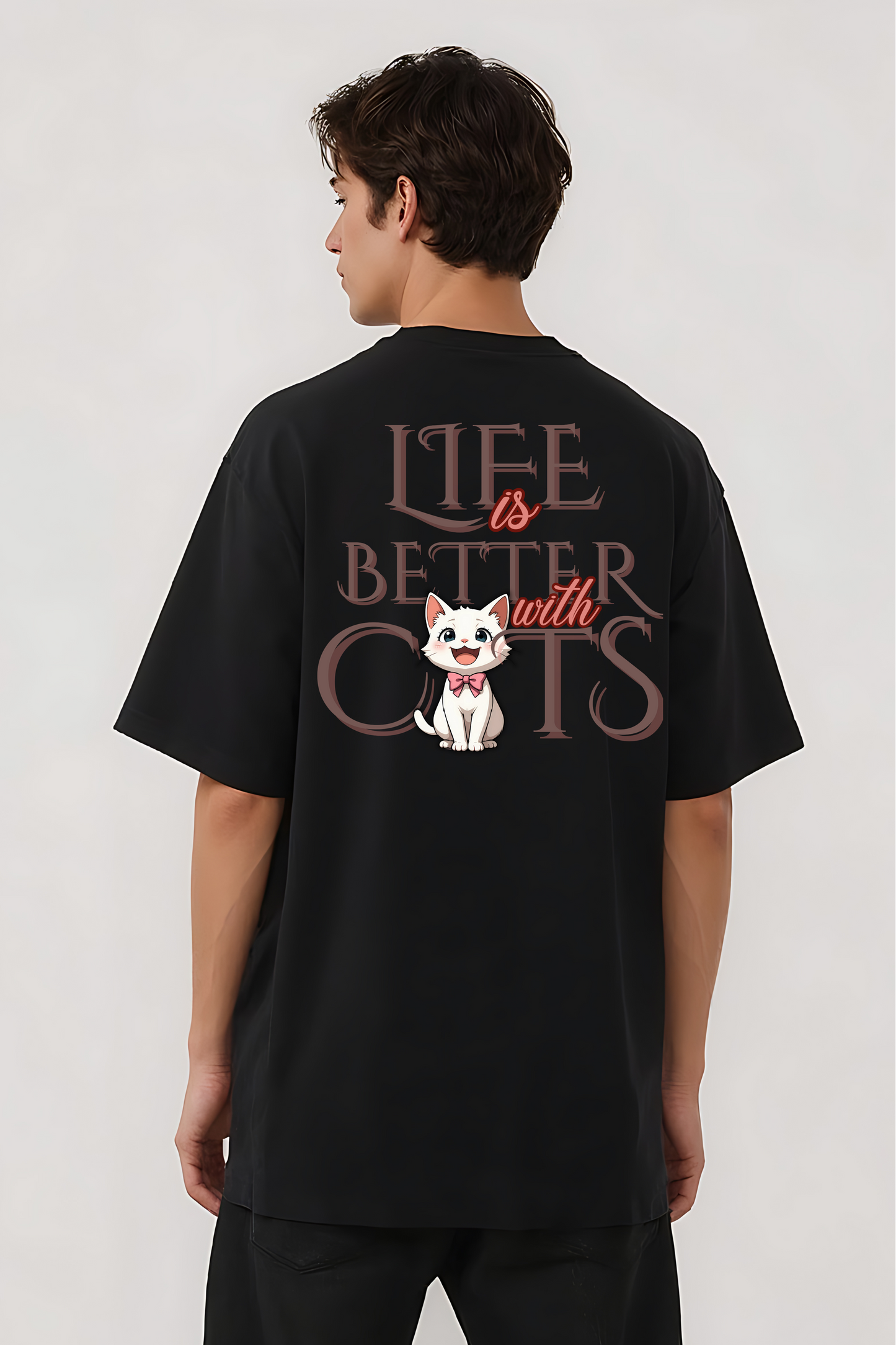 CATS OVERSIZED TEE BLACK