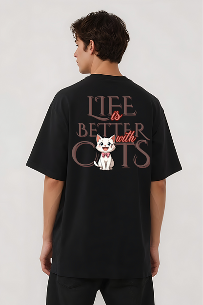 CATS OVERSIZED TEE BLACK