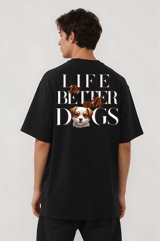 DOGS OVERSIZED TEE BLACK