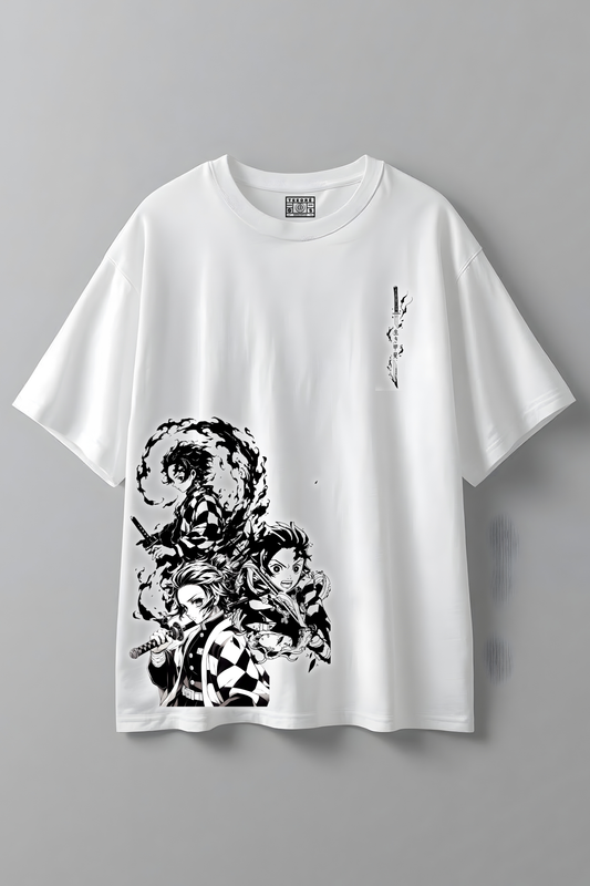 TANJIRO KAMADO OVERSIZED T-SHIRT WHITE