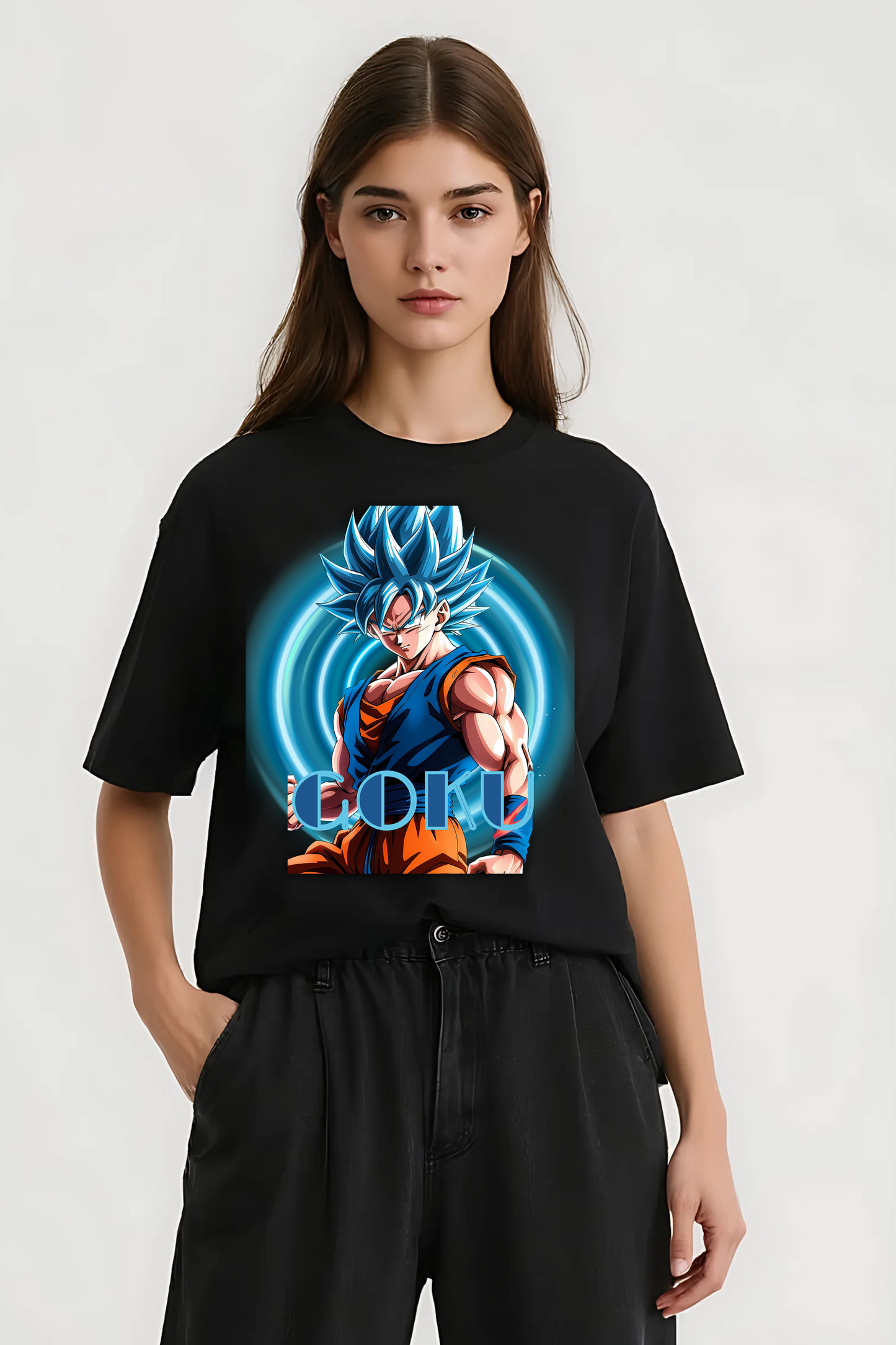 GOKU GRAPHIC OVERSIZED TEE BLACK