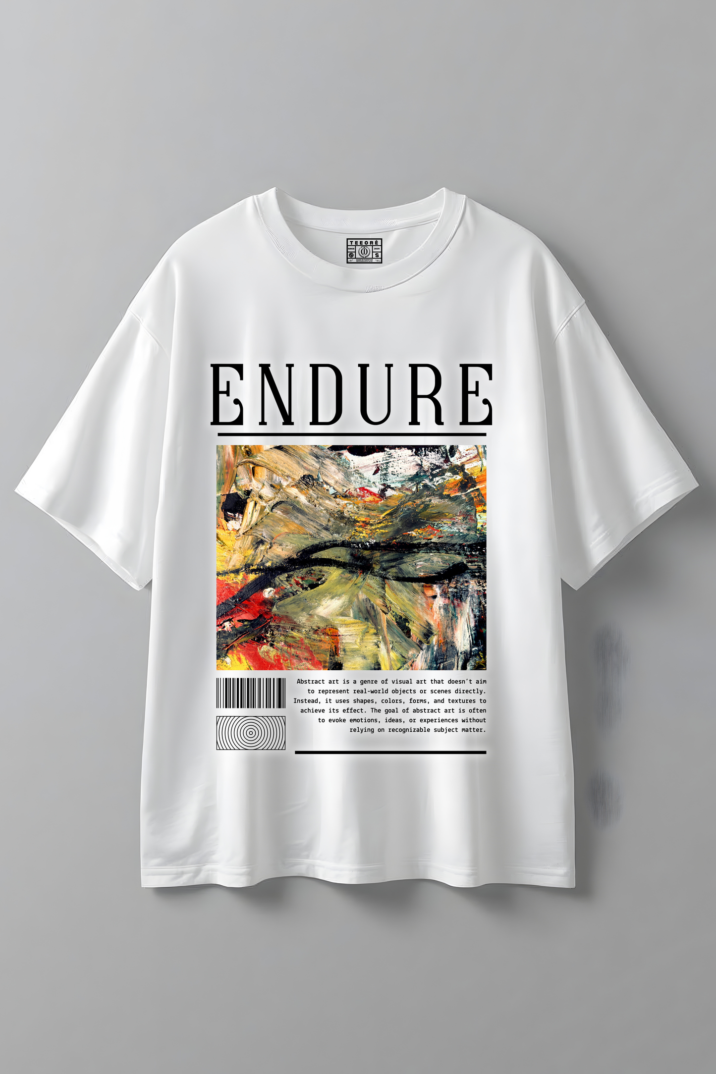 ABSTRACT ART OVERSIZED T-SHIRT WHITE