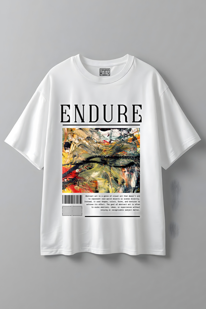 ABSTRACT ART OVERSIZED T-SHIRT WHITE