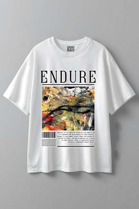 ABSTRACT ART OVERSIZED T-SHIRT WHITE