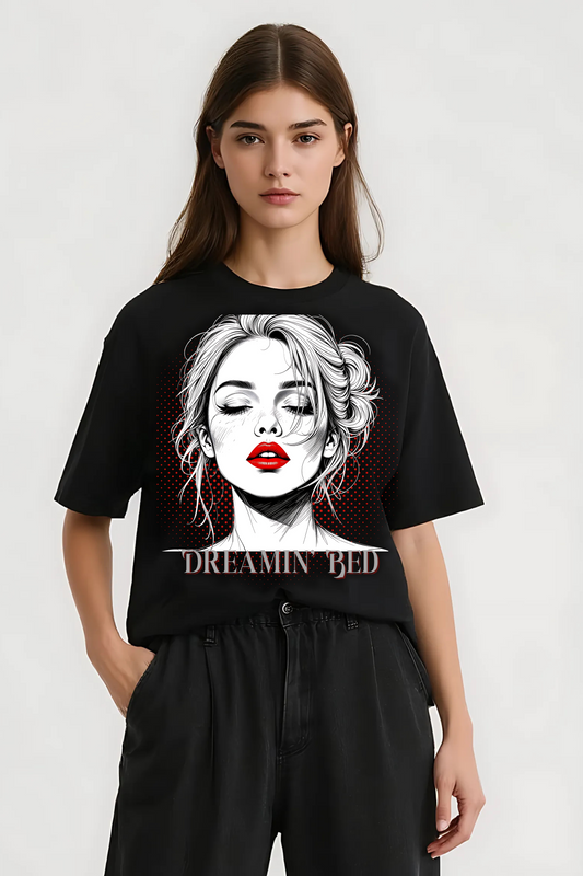DREAMING RED OVERSIZED TEE BLACK