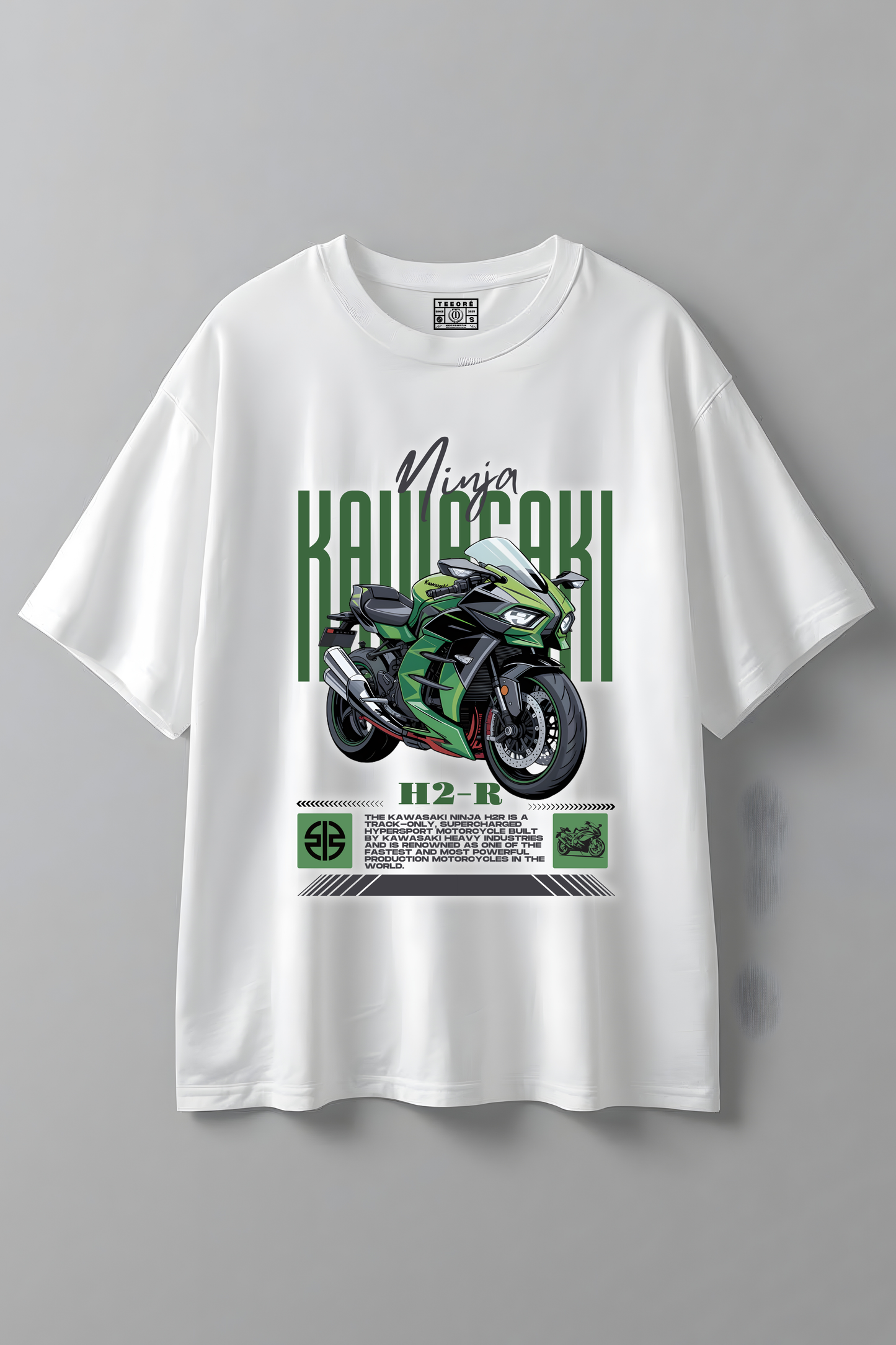 KAWASAKI NINJA OVERSIZED T-SHIRT WHITE