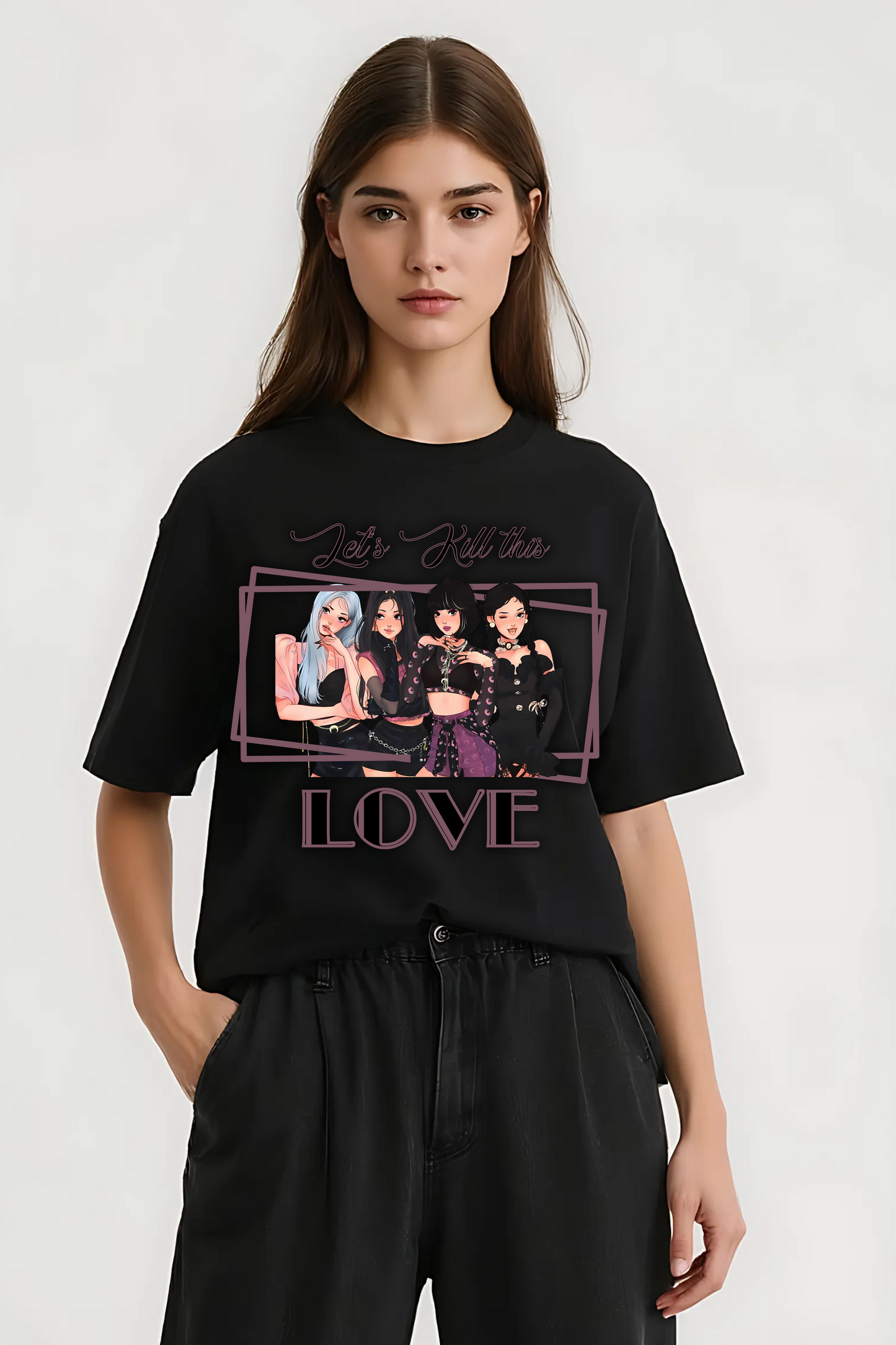 KILL THIS LOVE OVERSIZED TEE BLACK