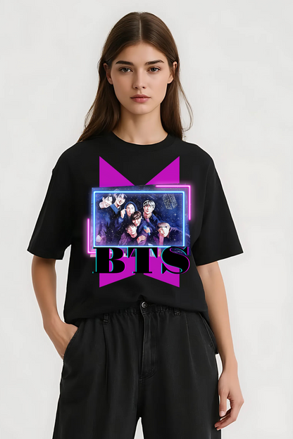 BTS GROUP OVERSIZED TEE BLACK