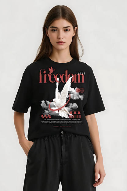 FREEDOM OVERSIZED TEE BLACK