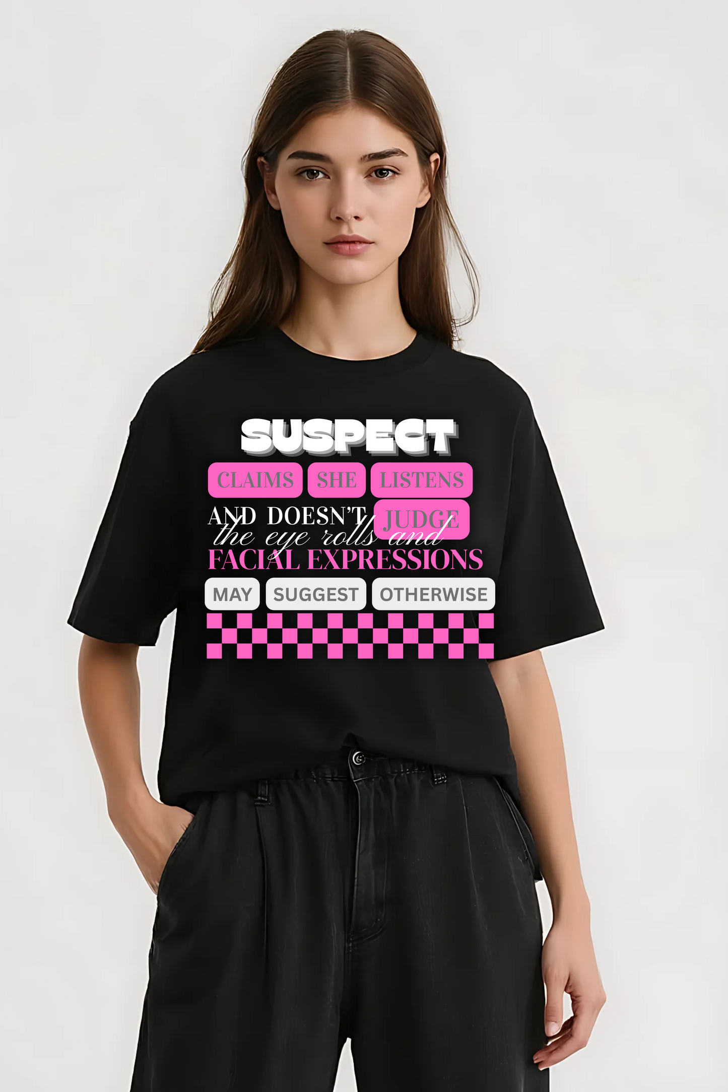 SUSPECT OVERSIZED TEE BLACK