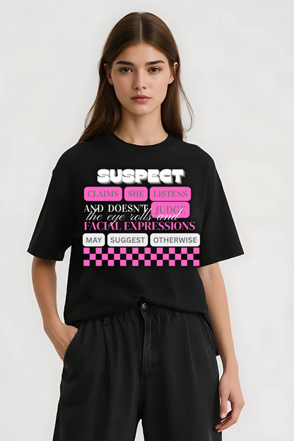 SUSPECT OVERSIZED TEE BLACK