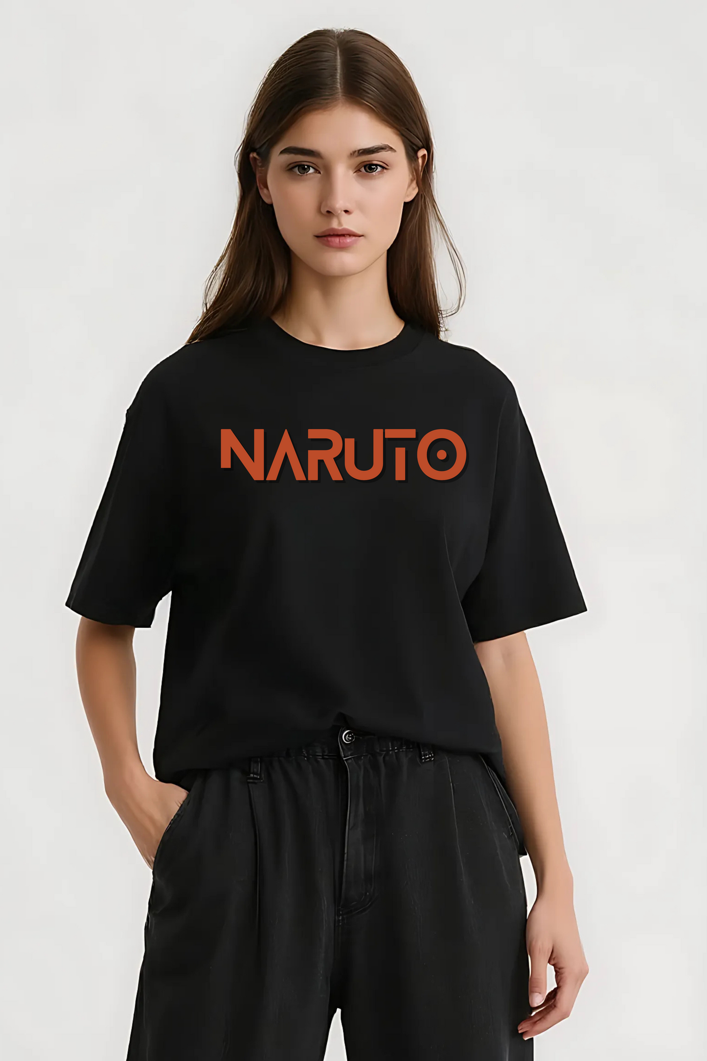 NARUTO FLAME OVERSIZED TEE BLACK