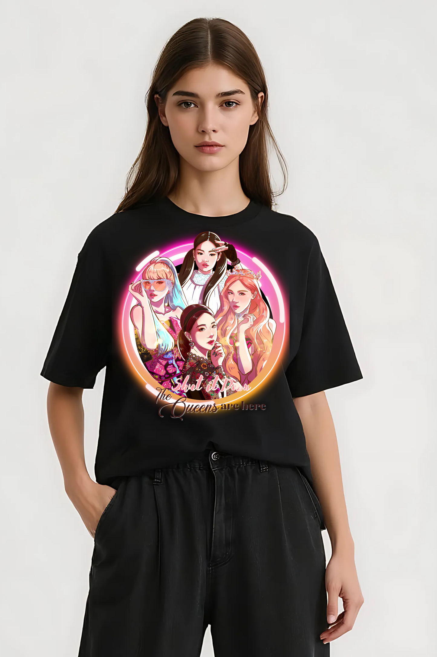 BLACKPINK QUEENS OVERSIZED TEE BLACK