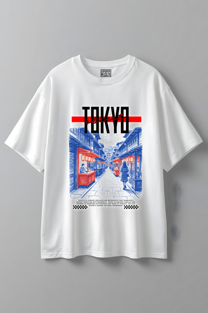 TOKYO STREET OVERSIZED T-SHIRT WHITE