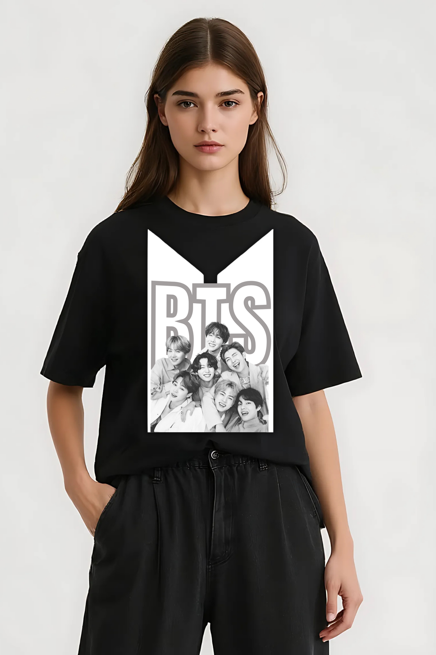 BTS GROUP OVERSIZED TEE-2 BLACK
