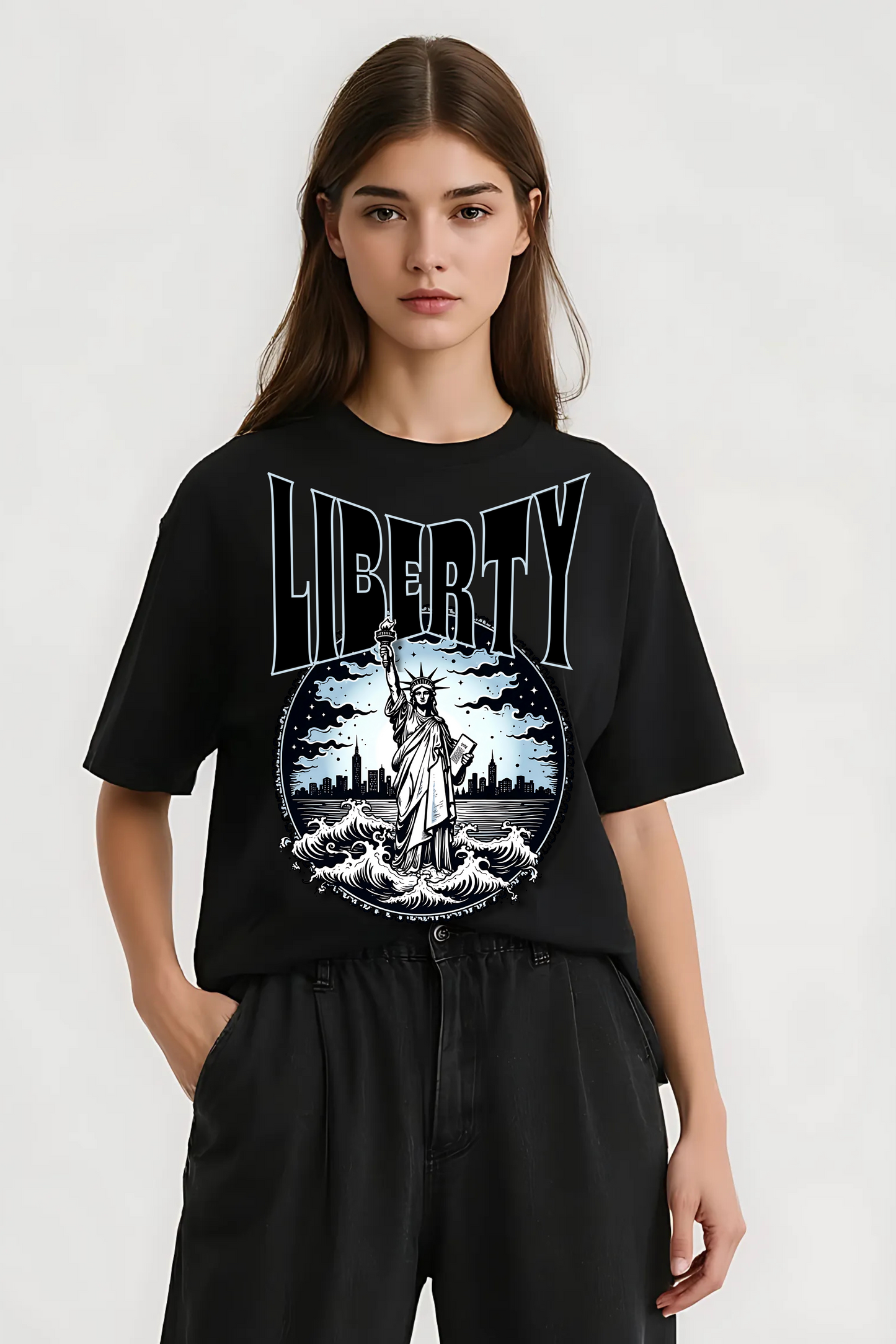 LIBERTY OVERSIZED TEE BLACK