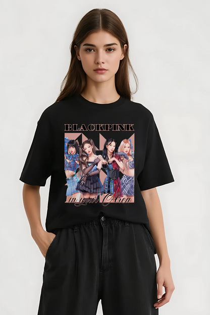 BLACKPINK OVERSIZED TEE BALCK