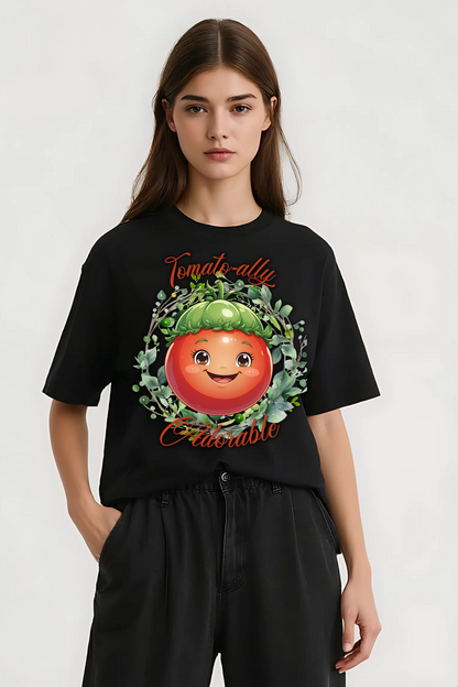 TOMATOALLY ADORABLE OVERSIZED TEE BLACK