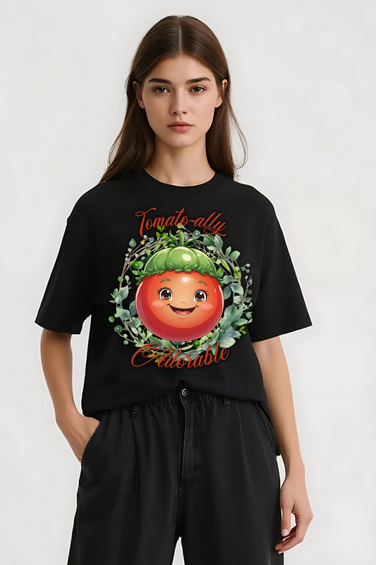 TOMATOALLY ADORABLE OVERSIZED TEE BLACK