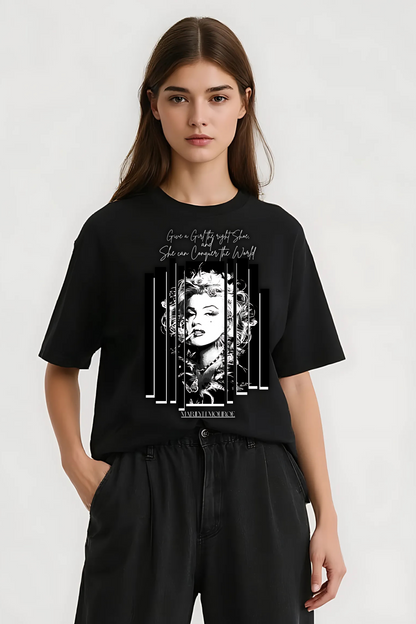 MARILYN MONROE OVERSIZED TEE BLACK