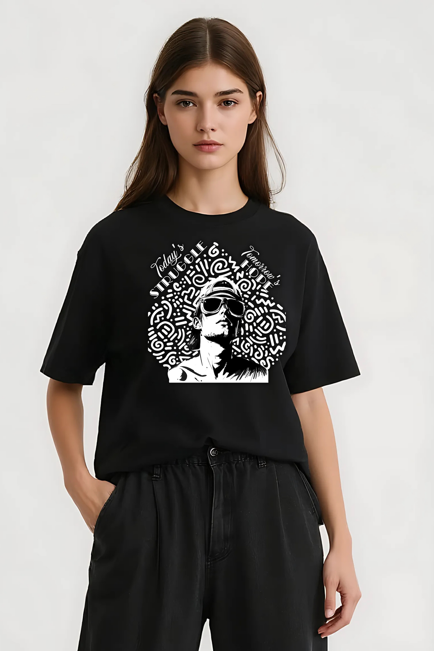 STRUGGLE OVERSIZED TEE BLACK