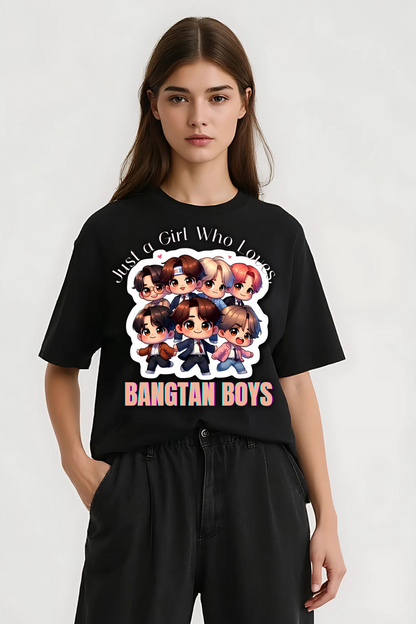 BTS FANGIRL OVERSIZED TEE BLACK