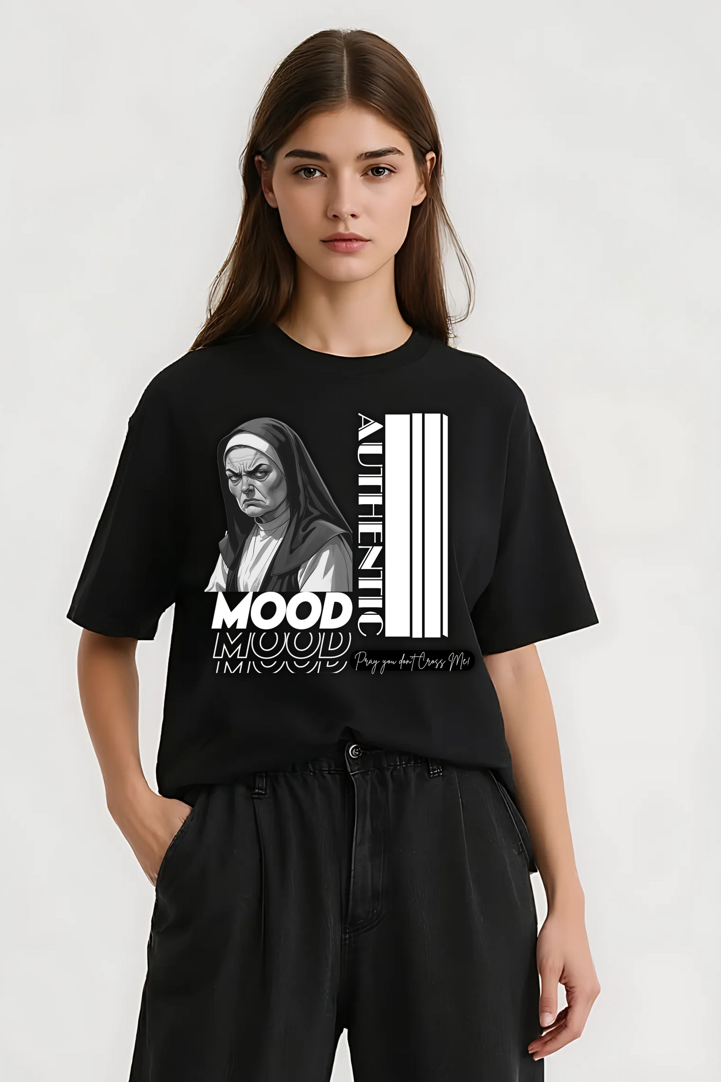 AUTHENTIC MOOD OVERSIZED TEE BLACK