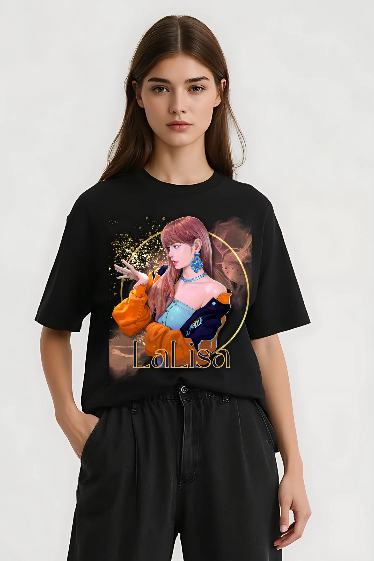 LALISA OVERSIZED TEE BLACK