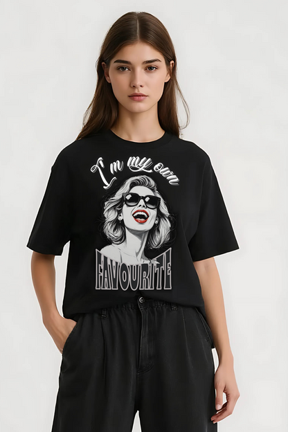 I AM MY OWN FAVOURITE OVERSIZED TEE BLACK