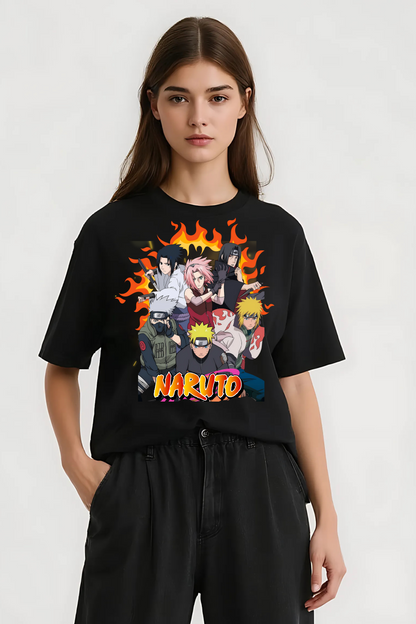NARUTO SHIPPUDEN OVERSIZED TEE BLACK