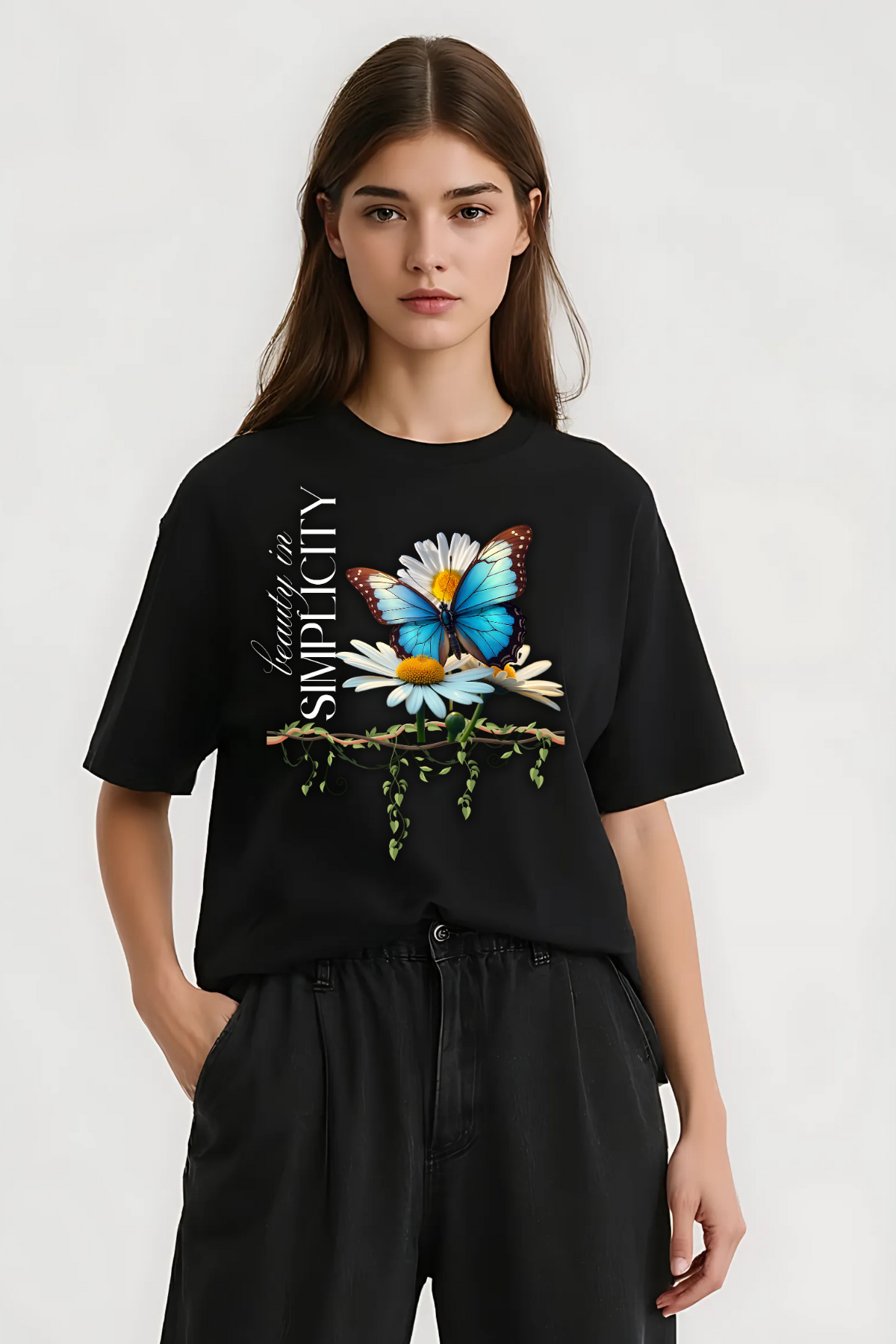 BEAUTY IN SIMPLICITY OVERSIZED TEE BLACK