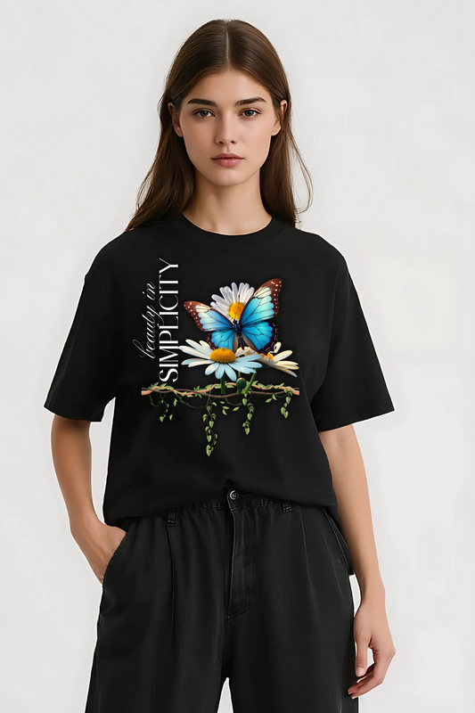 BEAUTY IN SIMPLICITY OVERSIZED TEE BLACK