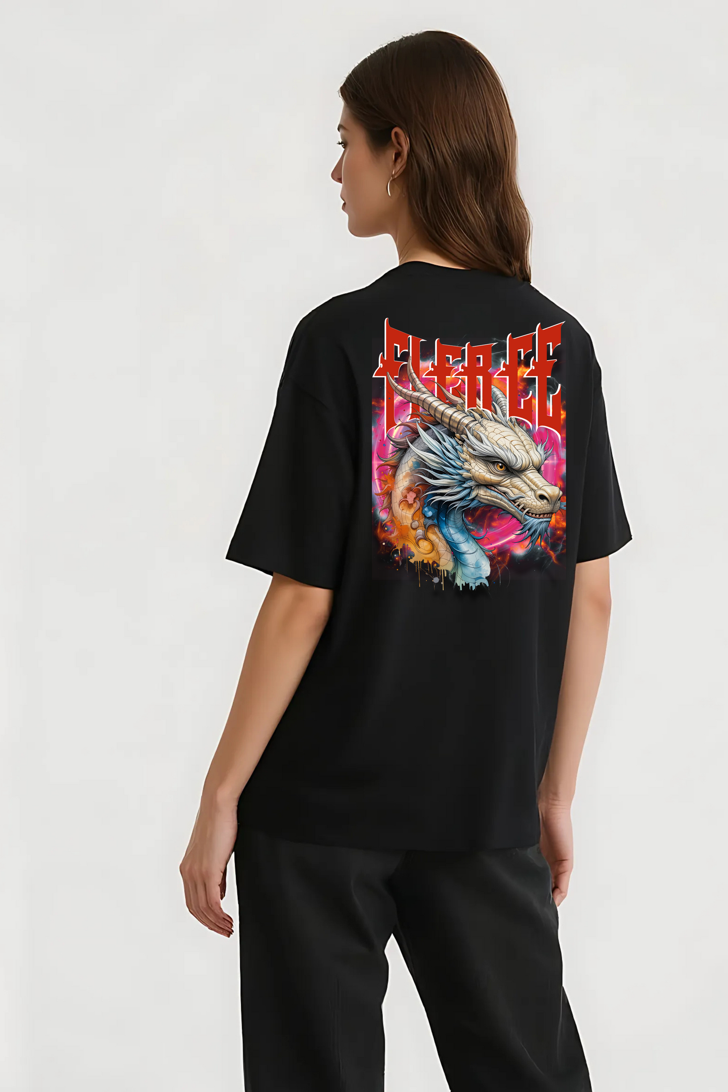 FIERCE OVERSIZED TEE BLACK