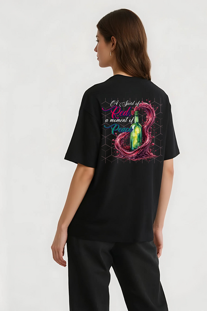 SWIRL & PEACE OVERSIZED TEE BLACK