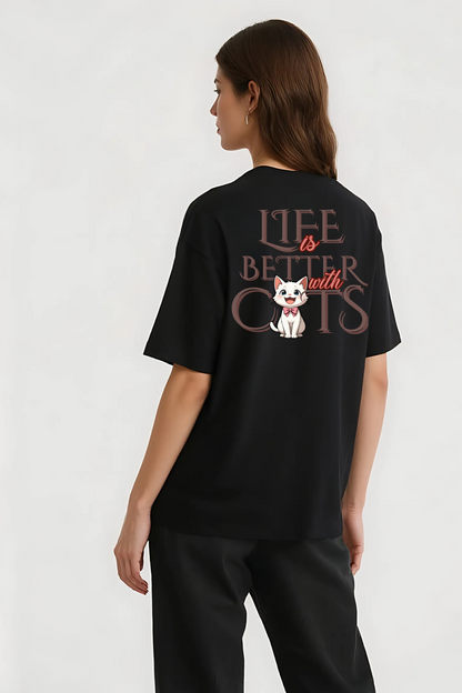 CATS OVERSIZED TEE BLACK